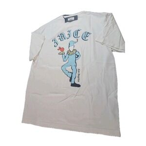 NWT Brand JUICE Los Angelos‎ -JOKER T-SHIRT - White - Length 30' Size XXL #411C